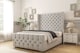 image 2 of Sloomy Luthor Silver Plush Bed Frame With Mattress With 50"  Upholstered Wingback Headboard 6' Super King