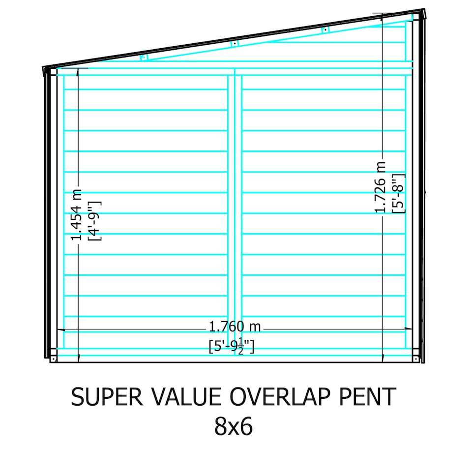 image 1 of Super Value Overlap Pent Shed 8x6 SD