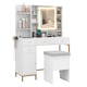 image 1 of COSTWAY Makeup Vanity Desk Dressing Table & Stool Set White