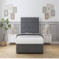 Sloomy Texas Armour Coniston Ottoman Bed With Mattress With 54" Floor Standing Headboard 6' Super King