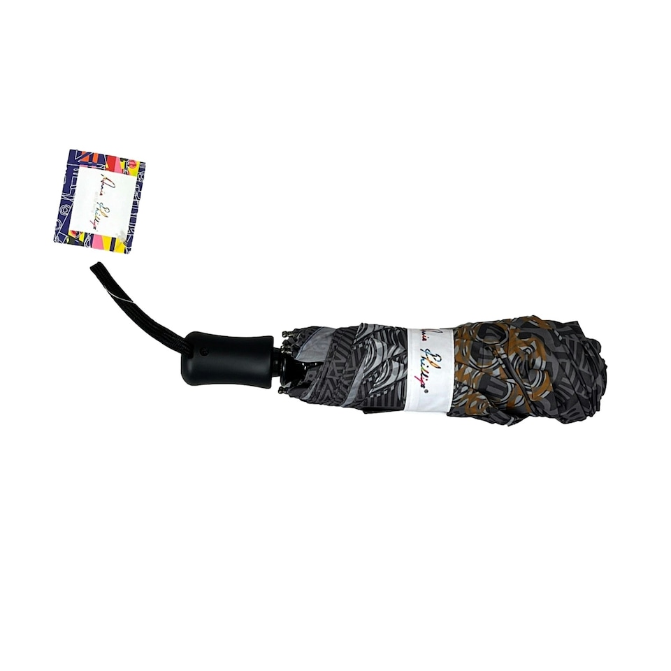 image 1 of Annie Phillips Folding Umbrella Automatic Open Close Circles | Blue | Canopy: 98cm