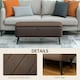 image 5 of HOMCOM Storage Ottoman Bench, Linen Fabric Footstool with Steel Legs Brown | Black