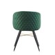 image 5 of Set of 2 Vittorio Velvet Dining Chairs with Black Metal Legs, Quilted Design Modern Accent Chair | Green
