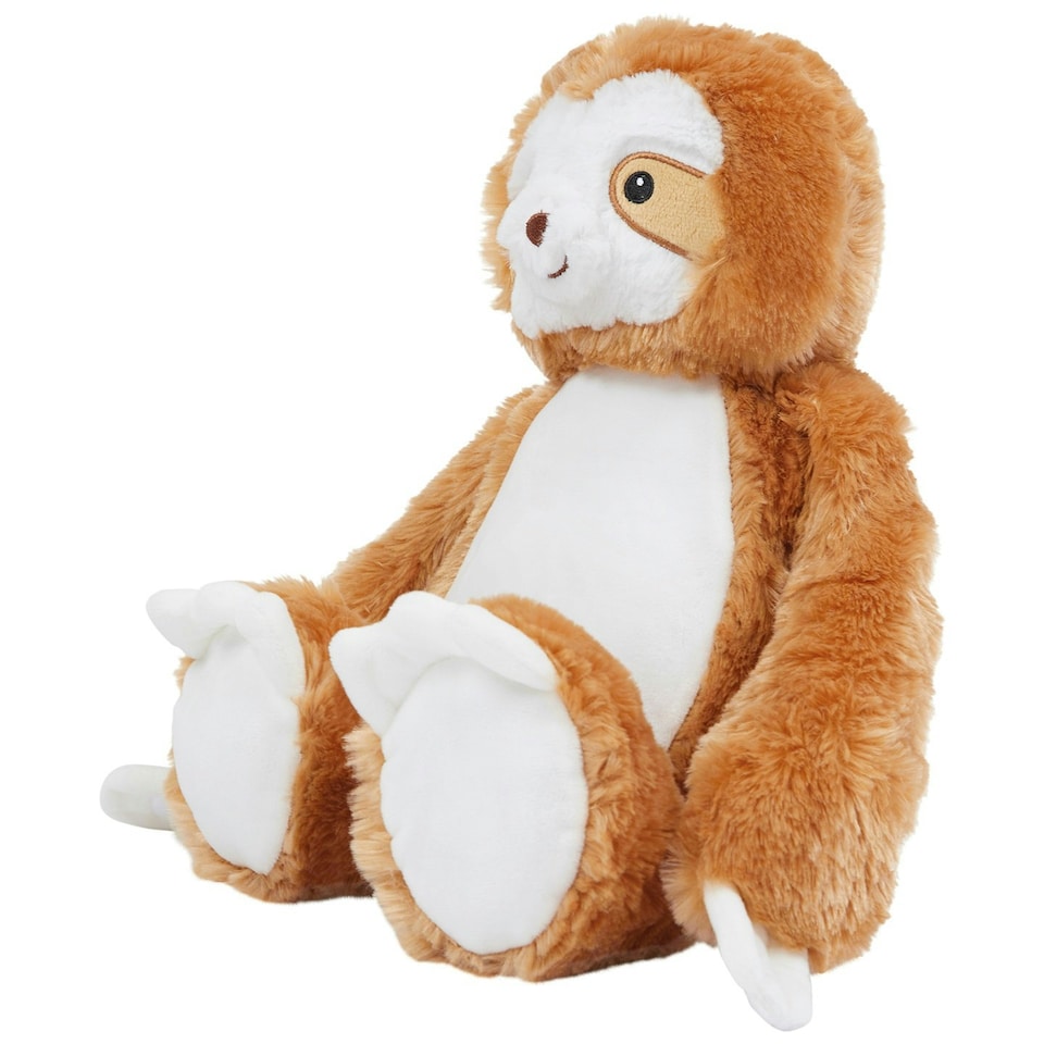 image 1 of Mumbles Zippie Sloth Plush Toy - Brown/White - L