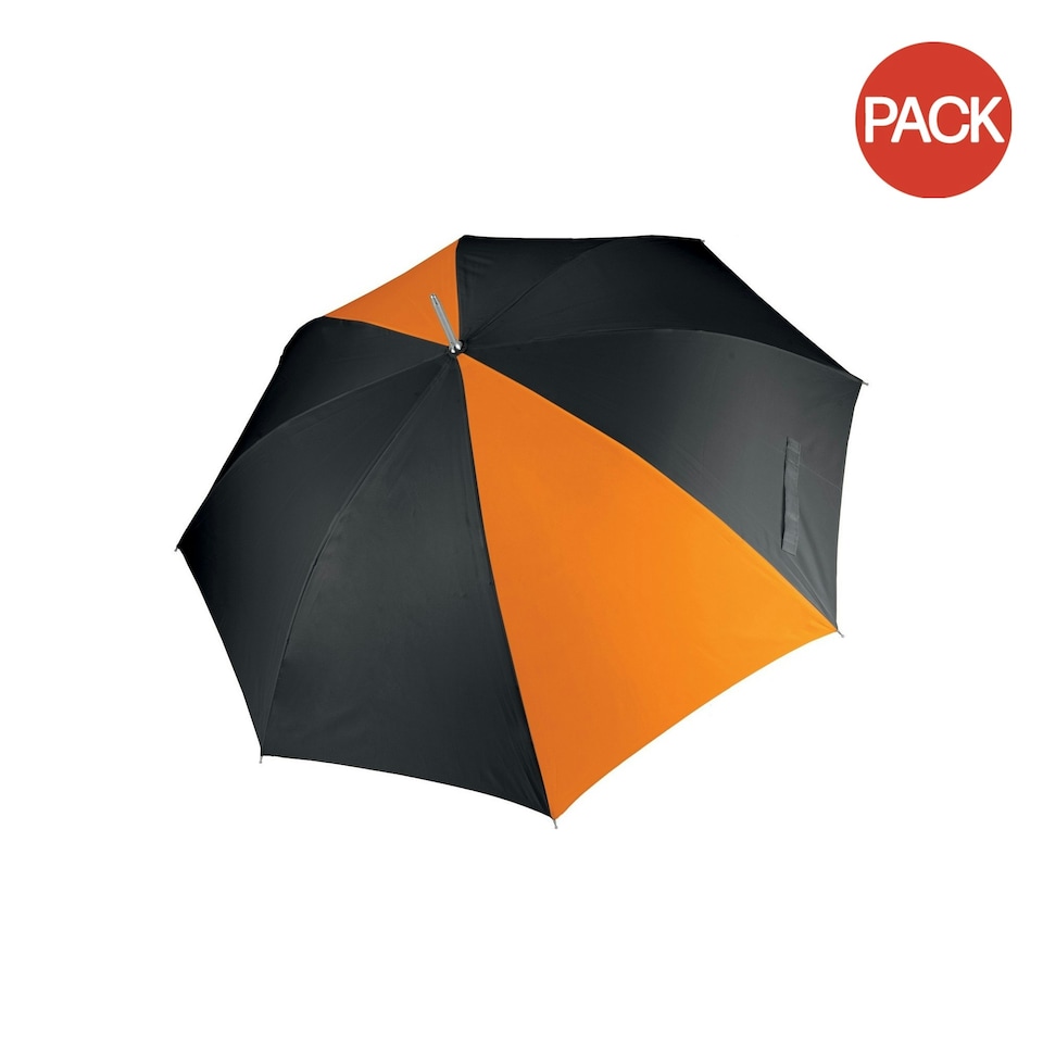 image 1 of Kimood Unisex Auto Opening Golf Umbrella (Pack Of 2) - Black/ Orange - One Size