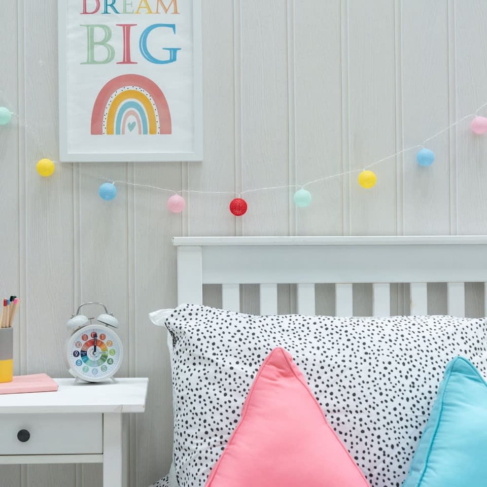 image 1 of ValueLights Set of 10 Kids Battery Powered Fairy String Lights with Cotton Balls