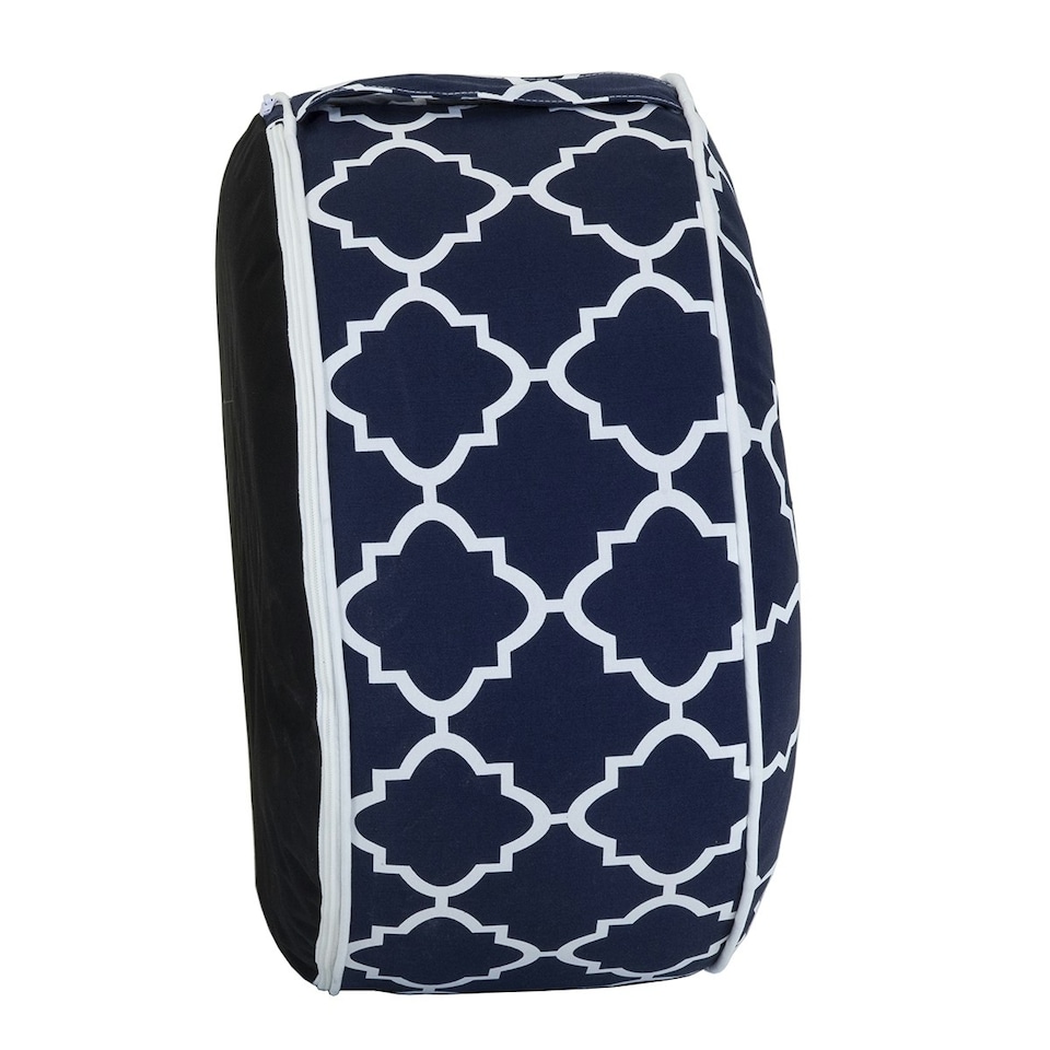image 1 of Charles Bentley Indoor/Outdoor Inflatable Foot Stool Pouffe Bean Bag - Navy