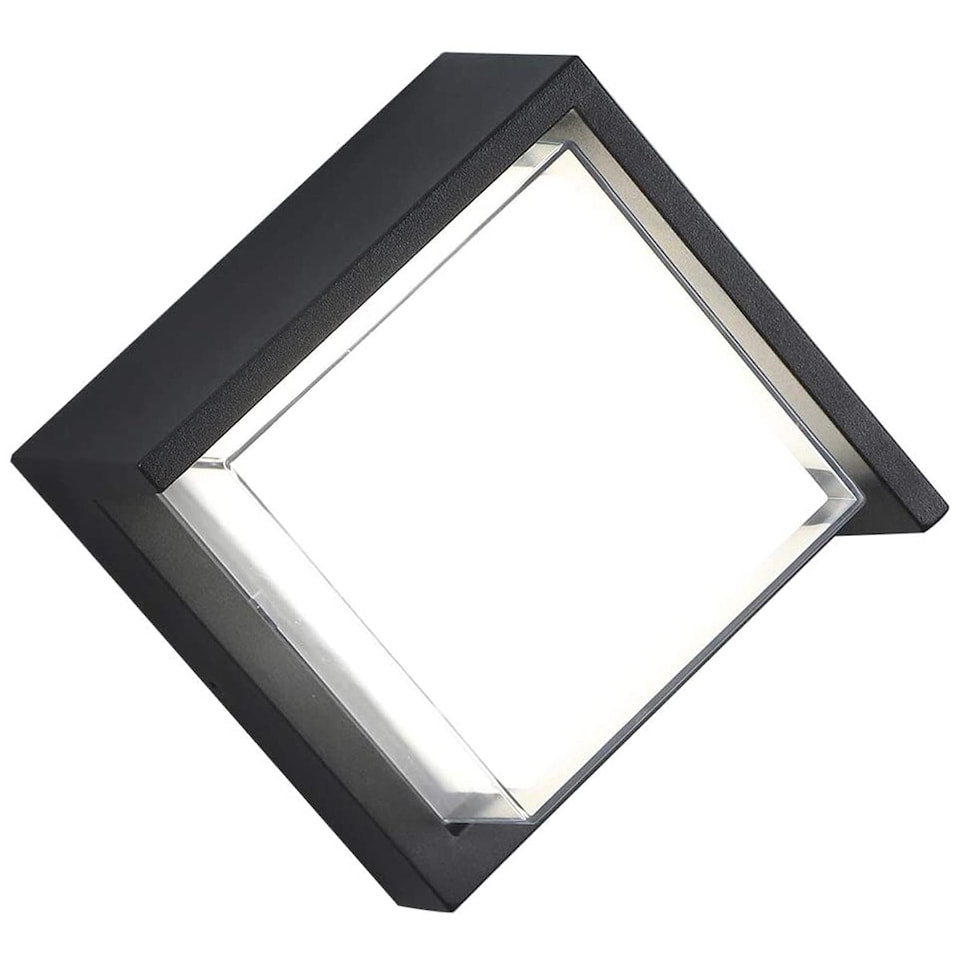 image 1 of CGC Lighting Sophia Square Black and White LED Wall and Ceiling Light | Multi | Black | Height: 16 cm, width: 16 cm, depth: 10 cm