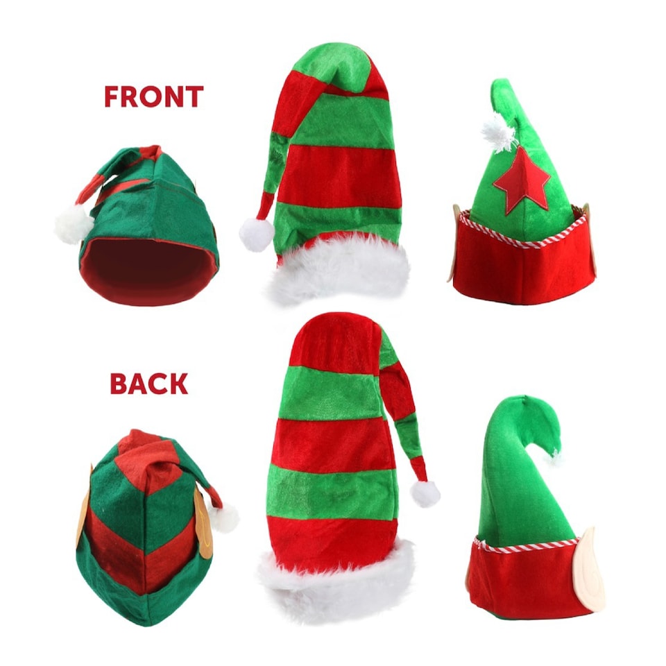 image 1 of 3x Christmas Elf Hat Set | Multi | 3