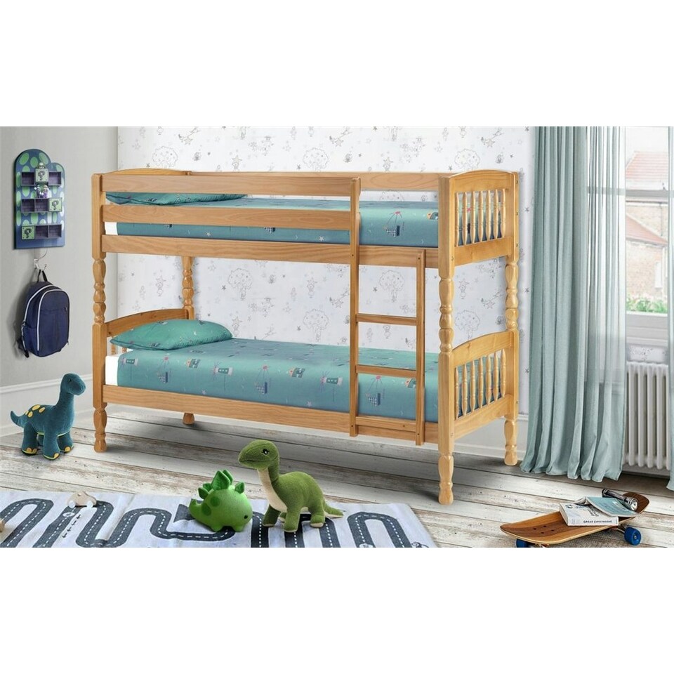 image 1 of Solid Pine Shaker Style Bunk Bed 2 x 3ft (90cm)