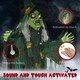 image 6 of HOMCOM 6ft Outdoor Halloween Decoration Witch, Standing Witch Prop Life Size with Sound and Motion Activated, Light Up Eyes Magical Heart, Talking Sound, Posable Arms, Moving Head
