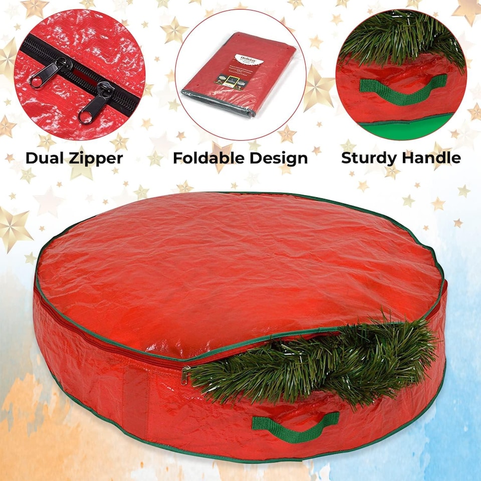 image 1 of Christmas Wreath and Garland Storage Bag - Durable 60 x 13 cm Design