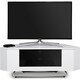 image 2 of Centurion Supports Hampshire Corner-Friendly Gloss White with Black Contrast Beam-Thru Remote Friendly Door 26"-50" Flat Screen TV Cabinet White