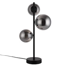 Cole - Black with Smoke Glass Globes 3 Light Table Lamp