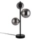 image 1 of Cole - Black with Smoke Glass Globes 3 Light Table Lamp