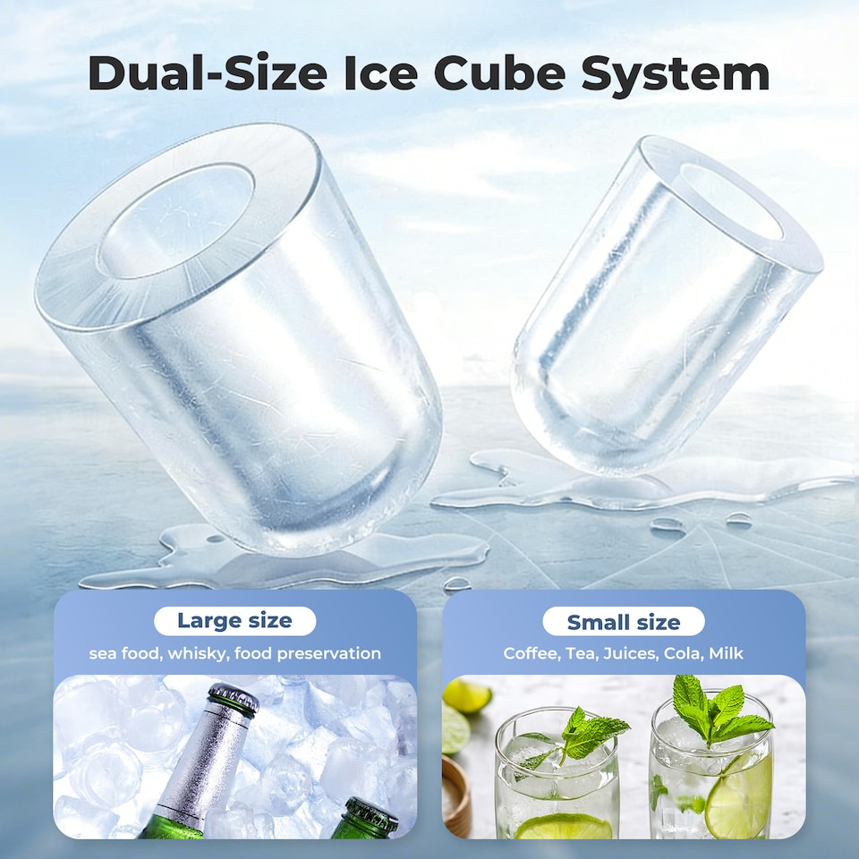 image 1 of Spector Countertop Ice Cube Maker Machine 12Kg Per Day Electric Fast Automatic