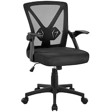 Yaheetech Mesh Office Chair with 90° Flip-up Armrests | Black