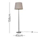 image 3 of ValueLights Modern Polished Chrome Metal Standard Floor Lamp With Pink Shade