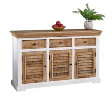Alfie Sideboard - 3 Drawer & 3 Doors - Mango Wood - L45 x W140 x H85 cm | White