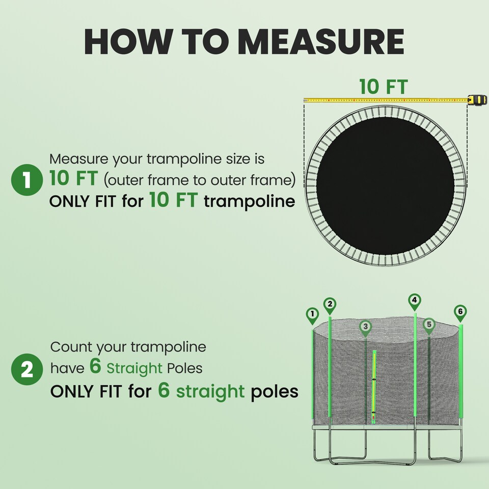 image 1 of SPORTNOW 10ft Trampoline Net Replacement Safety Net with Zipped Door, Blue