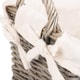 image 4 of Medium Antique Wash Handled Lined Storage Basket | White | White