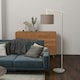image 2 of HOMCOM Floor Lamp with 350 Degree Rotating Lampshade, Bulb Included, Grey