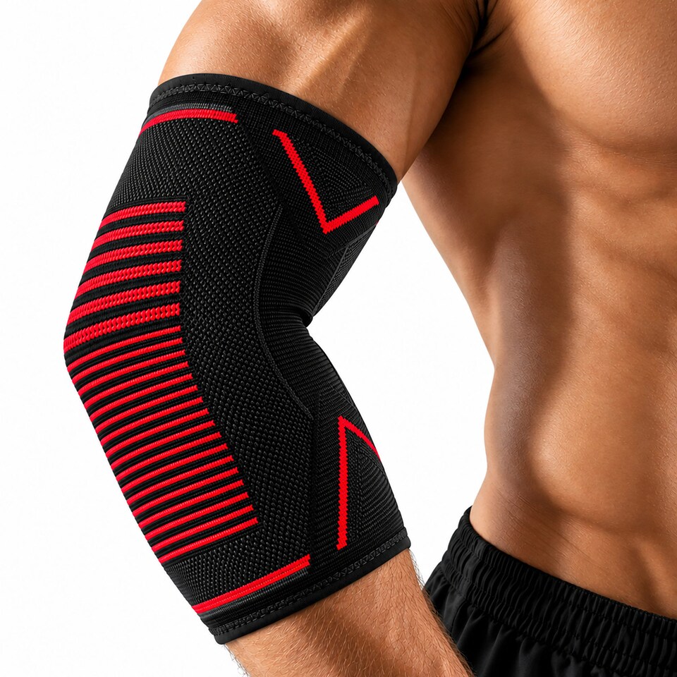 image 1 of aZengear Elbow Support Brace (Pair) for Men, Women, Golfers Elbow Compression Sleeves - Tendonitis, Arthritis, Weightlifting (L)