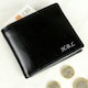 image 3 of Personalised Script Font Leather Wallet Black