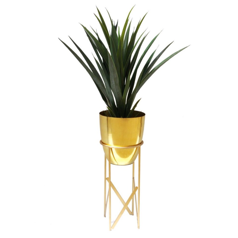 image 1 of 55cm Silver Planter with Matching Stand | Silver