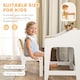 image 5 of AIYAPLAY Kids Desk and Chair Set, Children Study Table with Storage, Natural | White | Natural wood finish and white | Desk: 68H x 60W x 48D cm; Chair: 53H x 30W x 33.5D cm
