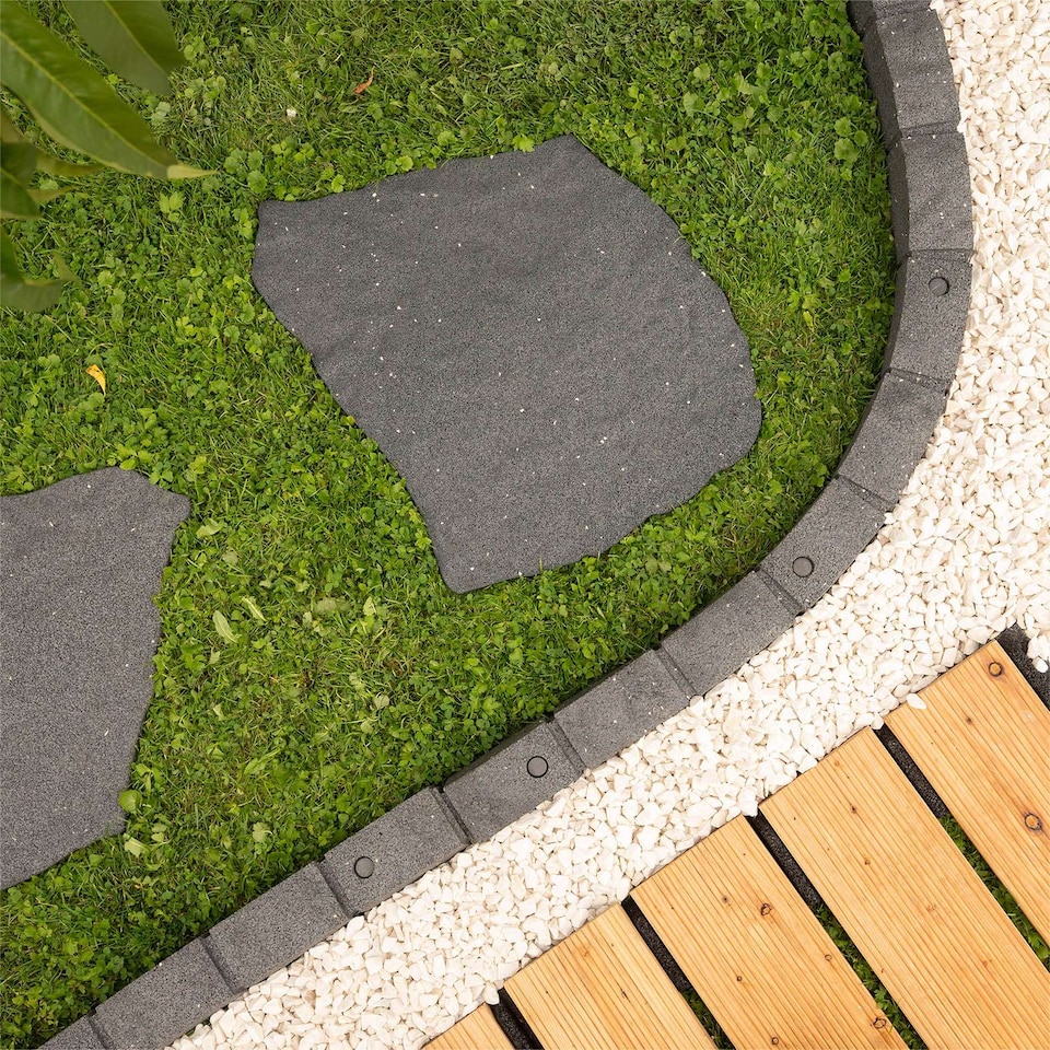 image 1 of Nicoman Natural Stepping Stone Rubber Garden Decoration Grey - Pack of 1 | Grey | Grey | Pack of 1