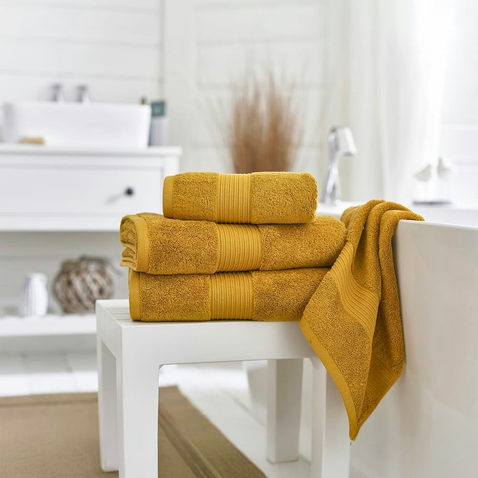 image 1 of Bliss 650gsm Pima Cotton Supersoft Fluffy Towels Multi | Saffron | Bath sheet