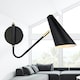 image 5 of First Choice Lighting Set of 2 Dakotta Matt Black & Brushed Gold Adjustable Wall Lamps Black | Bronze