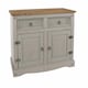image 5 of Corona Small Sideboard in Antique Waxed Pine - 2 Drawers and 2 Doors with Adjustable Shelf | Grey | Grey | One Size | 1