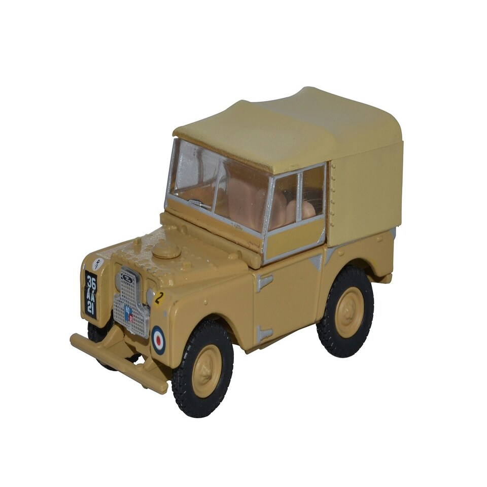 Oxford Diecast Land Rover Series 1 80'' Canvas 34th Light AA RAF Firdan