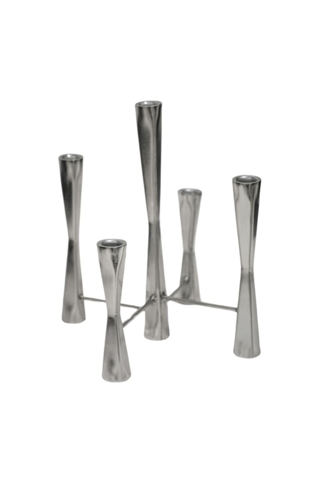 image 1 of Parker 5 Piece Candle Centerpiece - Mild Steel - L27 x W27 x H42 cm - Silver | Silver | 1