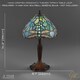 image 6 of Handmade Emerald Green Stained Glass 8 Inch Tiffany Lamp with Dragonfly Design | Green