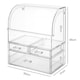 image 3 of ilus Makeup Storage Organiser Acrylic Cosmetics Organizer Beauty Transparent | Silver | Silver