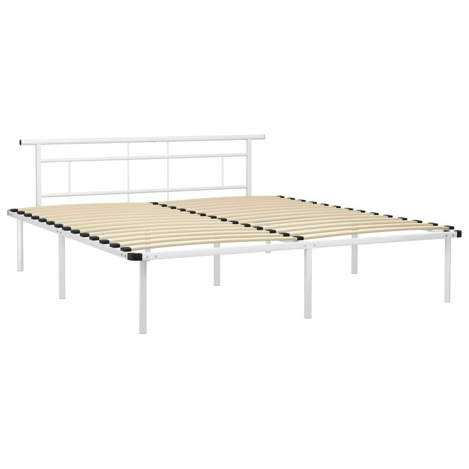 Bed Frame White Metal 180x200 cm Super King Tesco Groceries