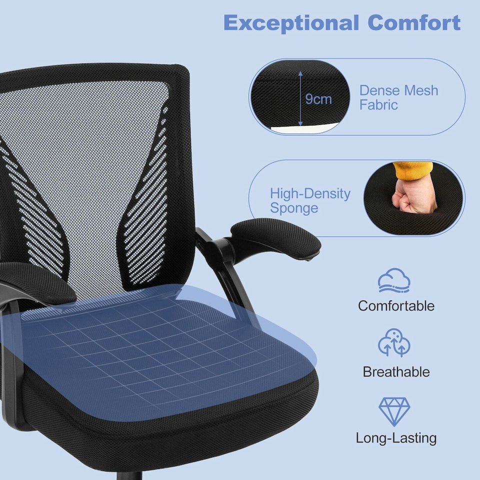 image 1 of COSTWAY Ergonomic Office Chair Adjustable Swivel Chair Black
