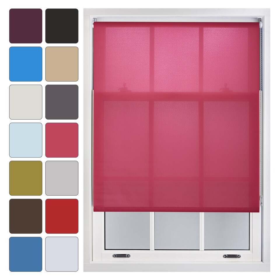 image 1 of FURNISHED Daylight Sheer Roller Window Blinds Made to Measure | Pink | Fuchsia | (W) 120cm x (L) 210cm