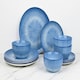 image 1 of 12pc Blue Star Reactive Porcelain Dinner Set