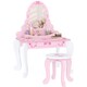 image 1 of AIYAPLAY Kids Dressing Table Set, Two-Piece Children Vanity Table with Stool | Pink