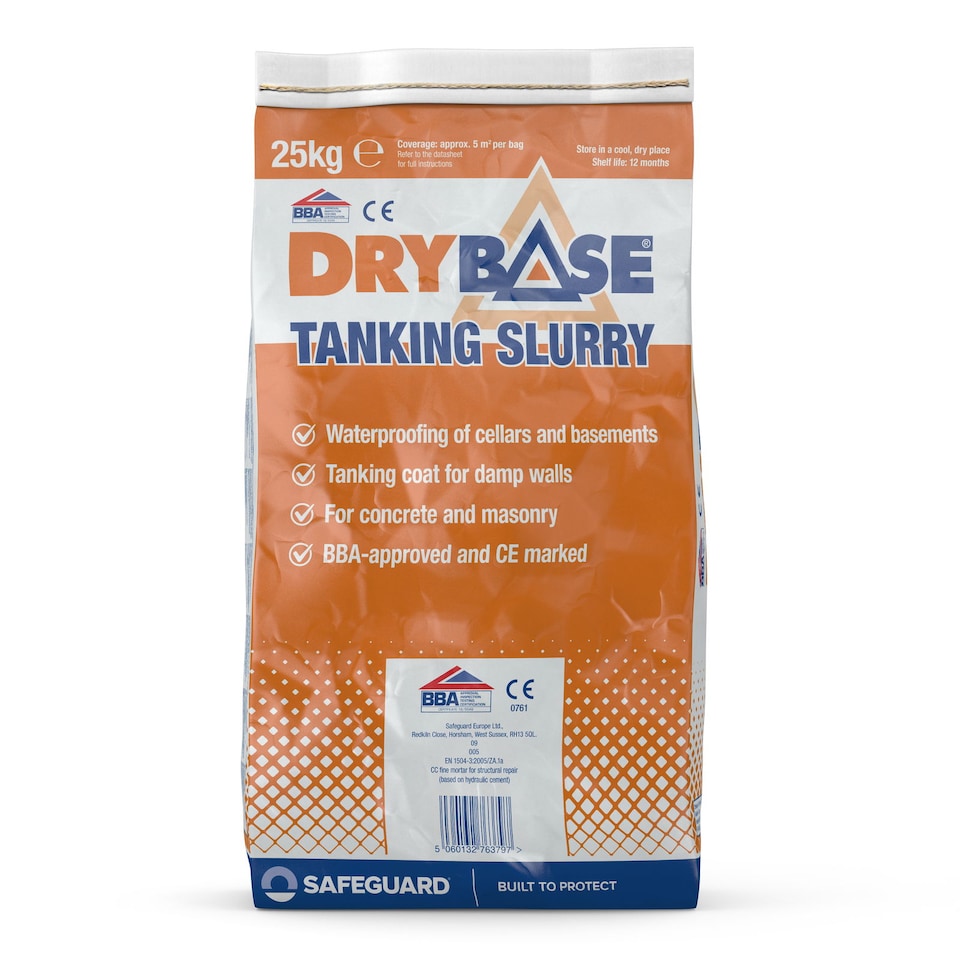 image 1 of Drybase Tanking Slurry 25 KG - BBA Approved Waterproofing Cement for Walls, Basement, Pond