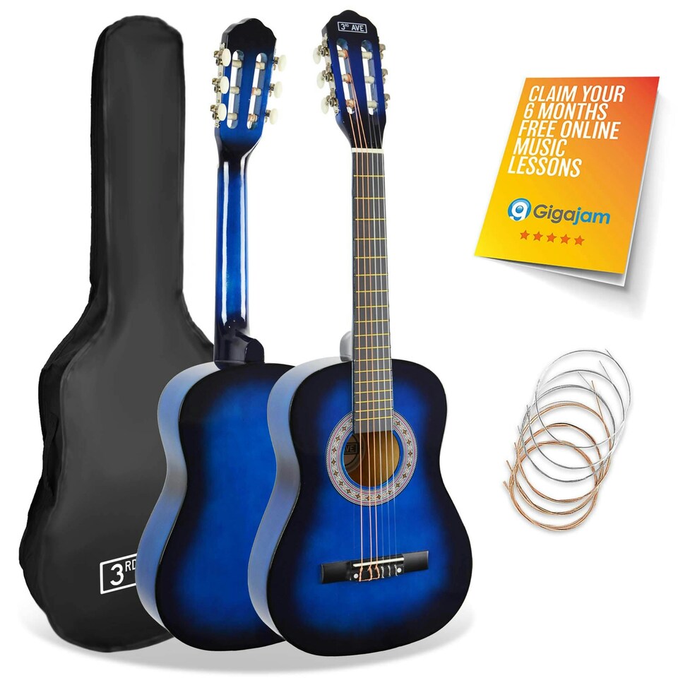 image 1 of 3rd Avenue 1/2 Size Classical Guitar Pack Pink