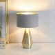 image 1 of ValueLights Jax Gold Dimmable Touch Table Lamp with Grey with Gold Inner Lamp Shade Gold