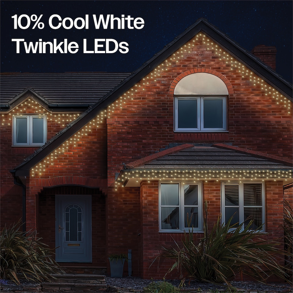 image 1 of Icicle lights Black Rubber 10cm space 60/40/20 Drop 10% 12M