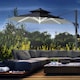 image 2 of Outsunny 3m Cantilever Parasol Solar Lights Power Bank Base 360° Spin Dark Grey