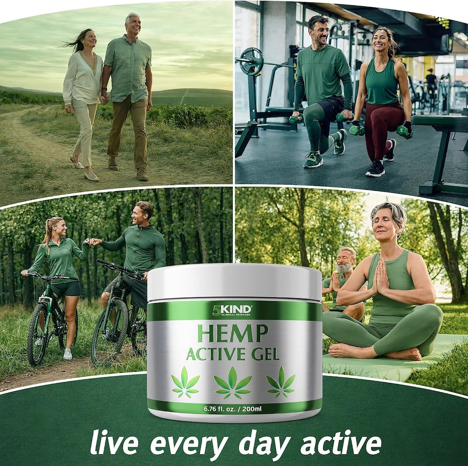 image 1 of 5Kind Hemp Active Gel 200ml - Hemp Gel for Refreshing Massage