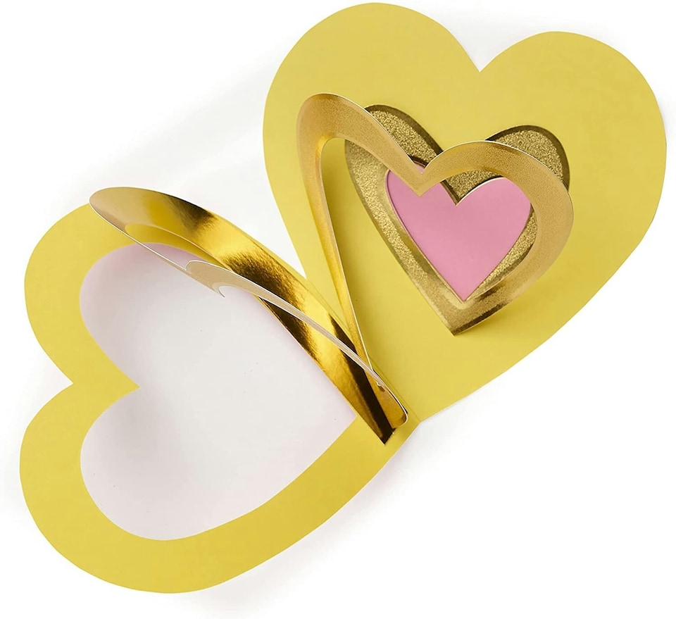image 1 of Heart Shaped Sweet Pop Up 3D Blank Birthday or Anniversary Card